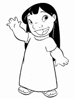 A coloring page of lilo and stitch